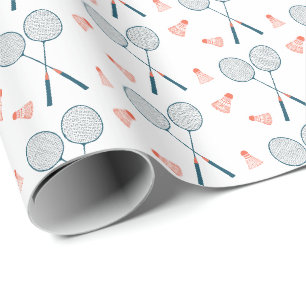 Niedlich Badminton Birdie Racquet Shuttlecock Retr Geschenkpapier