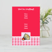 Niedlich Badminton Einladung (Stehend Vorderseite)