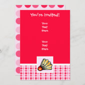 Niedlich Badminton Einladung (Vorne/Hinten)