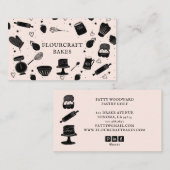 Niedlich Baker Konditorei Koch Backutensien Pink S Visitenkarte (Vorne/Hinten)