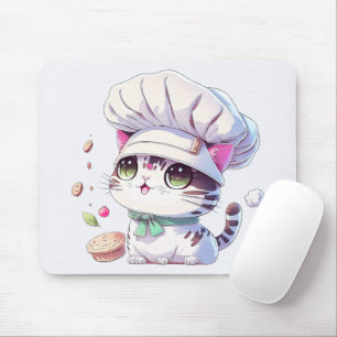 Niedlich Baker Konditorei Koch Katzenkätzchen mit Mousepad