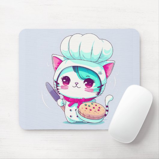 Niedlich Baker Konditorei Koch mit Kuchen und Mess Mousepad (Mit Mouse)