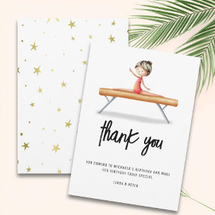 Niedlich Balance Beam Gymnastik Geburtstag Dankeskarte