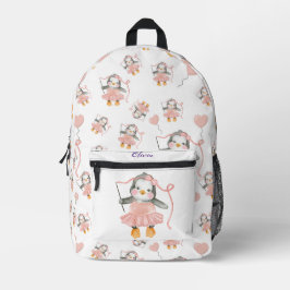 Niedlich Ballerina Baby Penguin Pink Bedruckter Rucksack