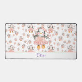 Niedlich Ballerina Baby Penguin Pink Schreibtischunterlage (Vorderseite)