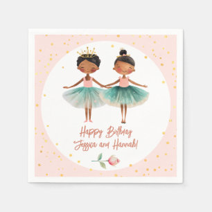 Niedlich Ballerina Ballett Rosa Doppelgeburt Serviette