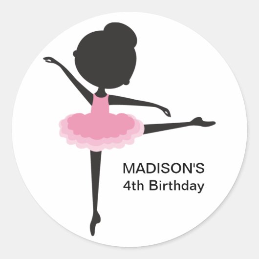 Niedlich Ballerina Birthday Gefälscher Stickers (Vorderseite)