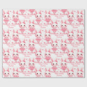 Niedlich Ballerina Bunnies Geburtsname Geschenkpapier (Flach)