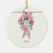 Niedlich Ballerina Bunny | PERSONALISIERT Keramik Ornament (Vorne)