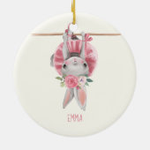 Niedlich Ballerina Bunny | PERSONALISIERT Keramik Ornament (Hinten)