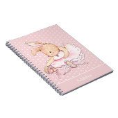 Niedlich Ballerina Bunny Rabbit Pink Tutu Polka Do Notizblock (Rechte Seite)