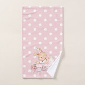 Niedlich Ballerina Bunny Rabbit Pink White Polka D Badhandtuch Set (Handtuch)