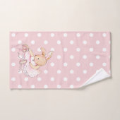Niedlich Ballerina Bunny Rabbit Pink White Polka D Badhandtuch Set (Handtuch)