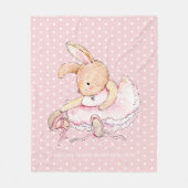 Niedlich Ballerina Bunny Rabbit Pink White Polka D Fleecedecke (Vorderseite)