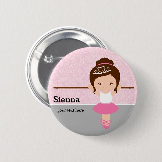 Niedlich Ballerina Button (Vorne & Hinten)