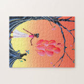 Niedlich Ballerina & Cat Night Sky Jigsaw Puzzle (Horizontal)