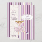 Niedlich Ballerina Einladung (Vorne/Hinten)