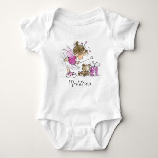 Niedlich Ballerina Fairy Baby Bodysuit Baby Strampler (Vorderseite)
