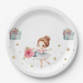 Niedlich Ballerina Geburtstagsparty Pappteller (Vorderseite)