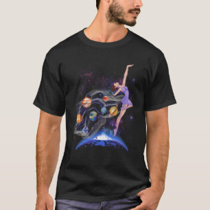 Niedlich Ballerina Girl Astronaut Ballett Tänzer T-Shirt