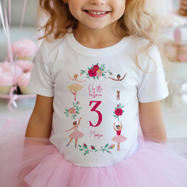 Niedlich Ballerina Girl Geburtstagsparty Baby T-shirt