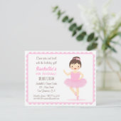Niedlich Ballerina Girl Geburtstagsparty Einladung (Stehend Vorderseite)