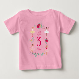 Niedlich Ballerina Girl Geburtstagsparty Einladung Baby T-shirt
