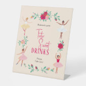 Niedlich Ballerina Girl Geburtstagsparty Sockelschild (Vorderseite)