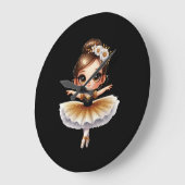 Niedlich Ballerina Große Wanduhr (Winkel)