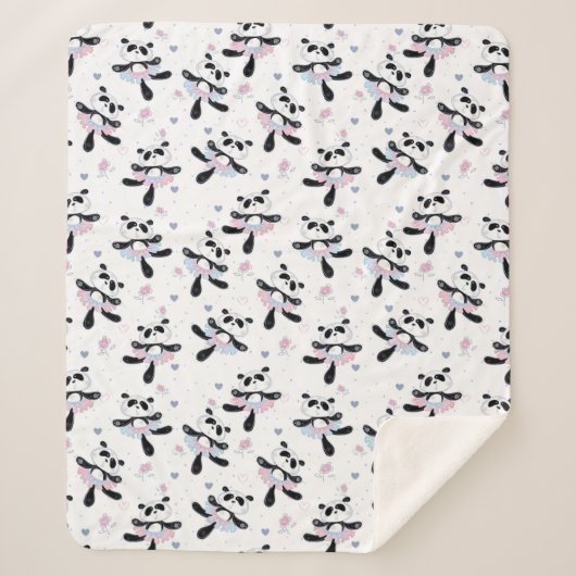 Niedlich Ballerina Panda Bears Tiertanz Sherpadecke (Vorderseite)