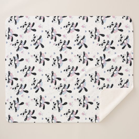 Niedlich Ballerina Panda Bears Tiertanz Sherpadecke (Vorderseite (Horizontal))