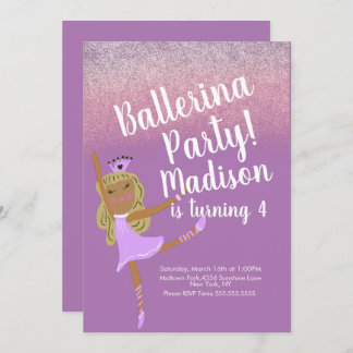 Niedlich Ballerina Party Doodle Einladung