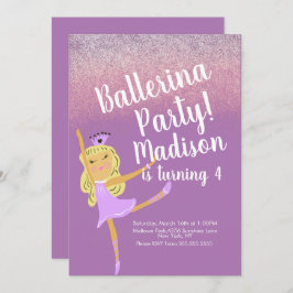 Niedlich Ballerina Party Doodle Einladung