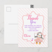 Niedlich Ballerina Penguin Geburtstag Vielen Dank Postkarte (Vorne/Hinten)
