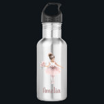Niedlich Ballerina Personalisiert Name School Edelstahlflasche<br><div class="desc">Dieser niedliche personalisierte Name der Schulwasserflasche zeigt eine Aquarellbilder einer Ballerina mit schönen Blume. Ideal für Kindergarten,  Vorschul- oder Grundschule. Personalisieren Sie es mit dem Namen Ihres kleinen Mädchens in der Schrift Typografie.</div>