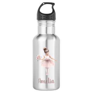 Niedlich Ballerina Personalisiert Name School Edelstahlflasche