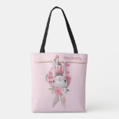 Niedlich Ballerina Pink Ballett Personalisiert Tasche (Rückseite)