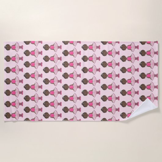 Niedlich Ballerina Pink Tutu Ballet Tanzlehrer Strandtuch (Vorderseite)