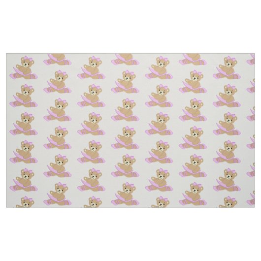 Niedlich Ballerina Teddy Bear Stoff (Fat Quarter (45,7 x 55,9 cm))