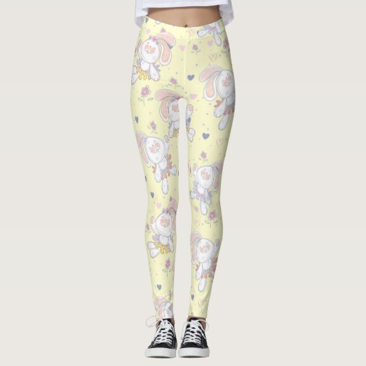 Niedlich Ballerinas Bunnies Leggings (Vorderseite)