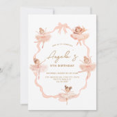 Niedlich Ballerinas Geburtstagseinladung Einladung (Vorderseite)