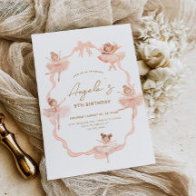 Niedlich Ballerinas Geburtstagseinladung