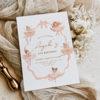 Niedlich Ballerinas Geburtstagseinladung Einladung