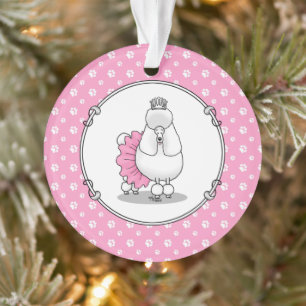 Niedlich Ballet Ballerina Princess Poodle Dog (wei Ornament