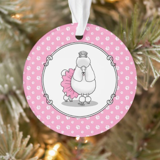 Niedlich Ballet Ballerina Princess Poodle Dog (wei Ornament (Baum)
