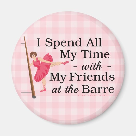 Niedlich Ballet Barre Funny Ballerina Dancer Gingh Magnet (Vorne)