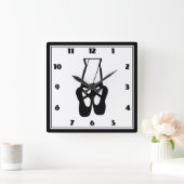 Niedlich Ballet Dancer Briefe & Slippers Quadratische Wanduhr (Zuhause)
