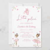 Niedlich Ballet Dancer Girls' Ballerina Geburtstag Einladung (Vorderseite)