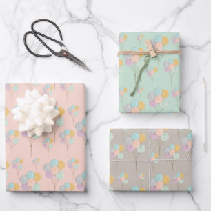 Niedlich Balloons feiern Geburtstag Geschenkpapier Set