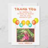 Niedlich Balloons Kinder Foto Geburtstag Dankeskarte (Vorderseite)